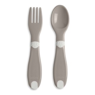 Chicco Pierwsze sztućce plastikowe grey 12 m+