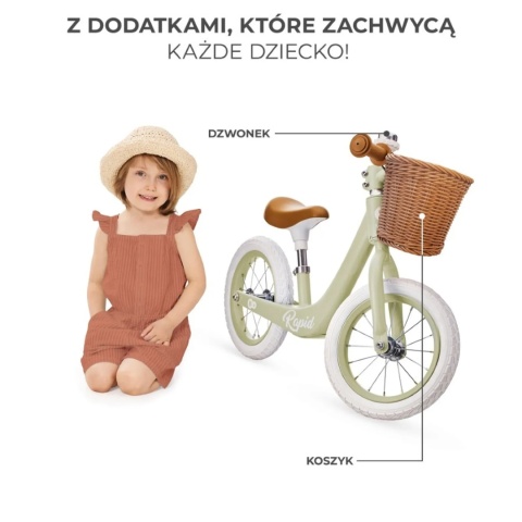 Kinderkraft Rowerek biegowy RAPID savannah green