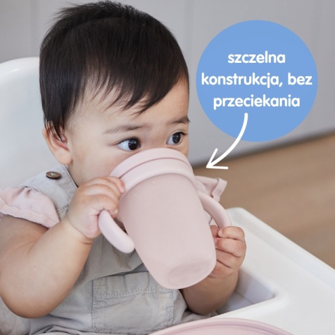 B.Box Silikonowy kubek z ustnikiem blush różowy