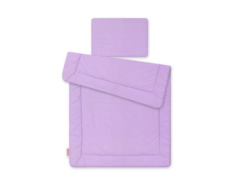 Komplet pościeli dla niemowląt z wypełnieniem 2-cz 75x100cm NEWBORN - Pepitka fioletowa
