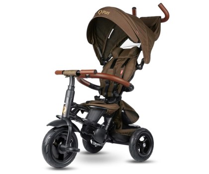Qplay Rowerek Trójkołowy Rito Deluxe Rubber Brown