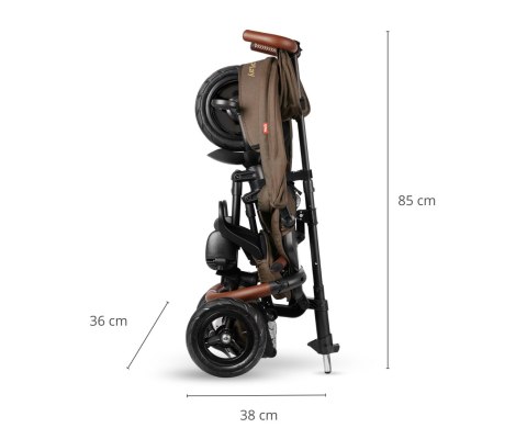 Qplay Rowerek Trójkołowy Rito Deluxe Rubber Brown