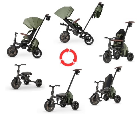 Qplay Rowerek Trójkołowy 7w1 Comfo Max Olive Green