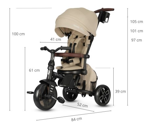 Qplay Rowerek trójkołowy 7w1 Comfo Max Beige