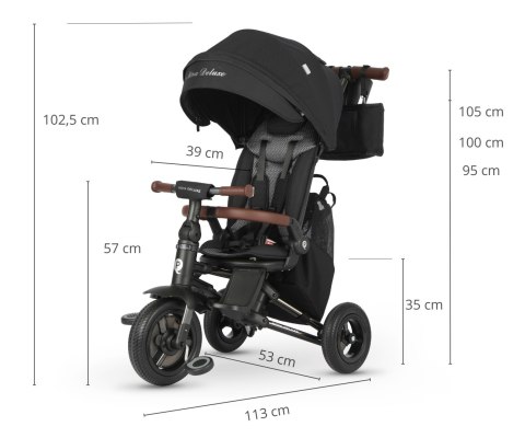 Qplay Rowerek Trójkołowy Nova Deluxe Black czarny