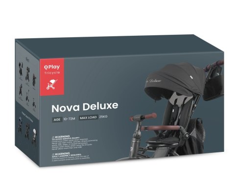 Qplay Rowerek Trójkołowy Nova Deluxe Black czarny