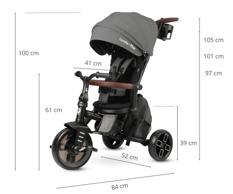 Qplay Rowerek trójkołowy 7w1 Comfo Max Grey