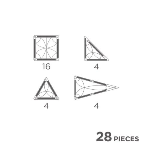 Cleverclixx - Klocki magnetyczne Mini Tiles Pack Intense 28 el.
