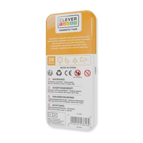 Cleverclixx - Klocki magnetyczne Mini Tiles Pack Intense 28 el.