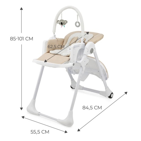 Kinderkraft Krzesełko do karmienia TUMMIE 2w1 beige