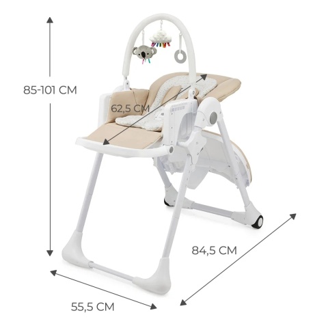 Kinderkraft Krzesełko do karmienia TUMMIE 2w1 beige