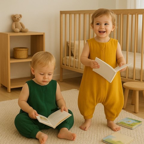 Muślinowy śpiworek dla dzieci z nogawkami XL 2-4 lata letni TOG 1.0 - musztardowy