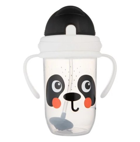 Canpol Kubek niekapek z rurką i odważnikiem BabiesBoo panda biały