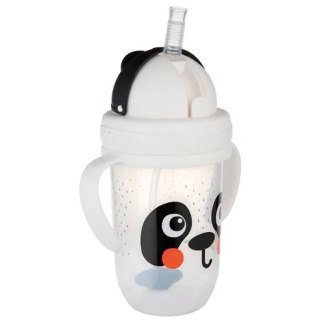 Canpol Kubek niekapek z rurką i odważnikiem BabiesBoo panda biały