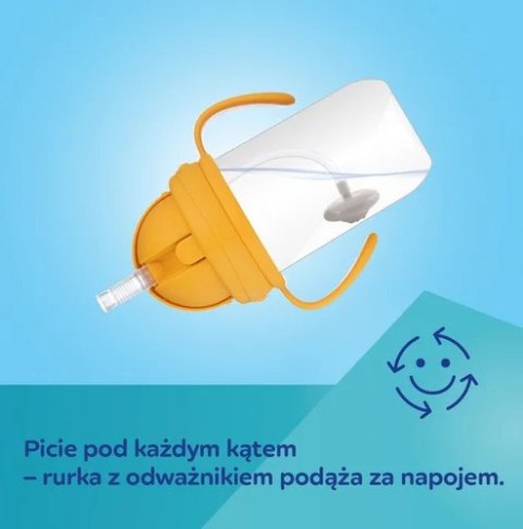 Canpol Kubek niekapek z rurką i odważnikiem BabiesBoo panda biały