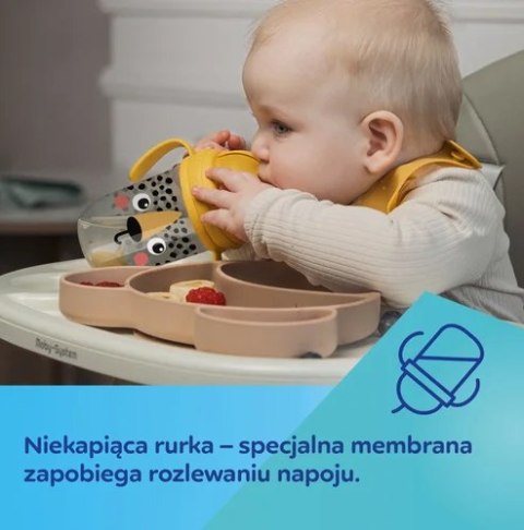 Canpol Kubek niekapek z rurką i odważnikiem BabiesBoo panda biały