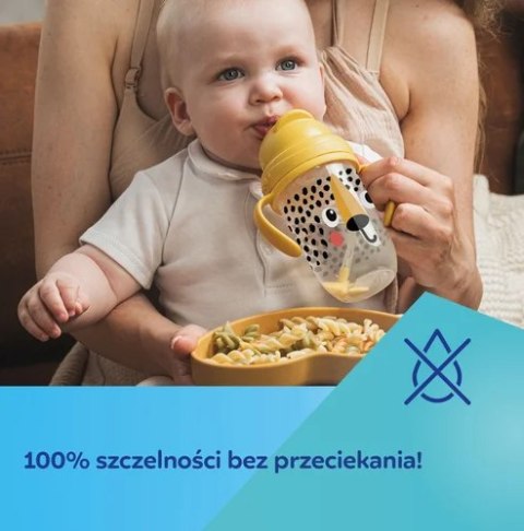 Canpol Kubek niekapek z rurką i odważnikiem BabiesBoo panda biały