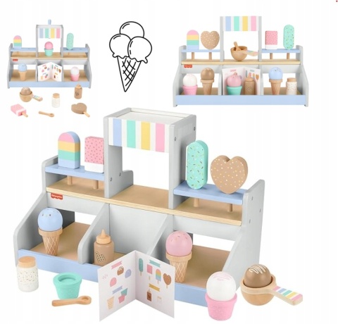 Drewniana lodziarnia Zestaw do zabawy Fisher-Price HXV21