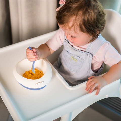 Babyono Miseczka z przyssawką i łyżeczką niebieska