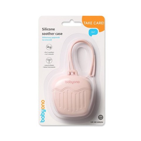Babyono Silikonowy pojemnik na smoczek różowy