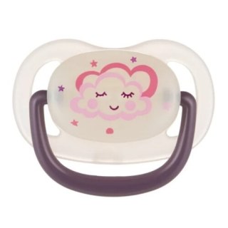 Canpol Smoczek uspokajający silikonowy anatomiczny 0-6m-cy NIGHT DREAMS różowy