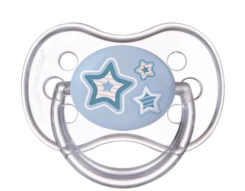 Canpol Smoczek uspokajający silikonowy okrągły 0-6 m-cy Newborn baby niebieski