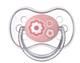 Canpol Smoczek uspokajający silikonowy okrągły 0-6 m-cy Newborn baby różowy