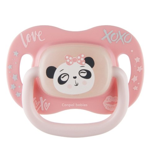 Canpol Smoczek uspokajający silikonowy18 m+ okrągły EXOTIC ANIMALS panda