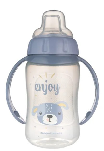 Canpol Kubek treningowy z miękkim ustnikiem 320 ml 6m+ Cute Animals niebieski