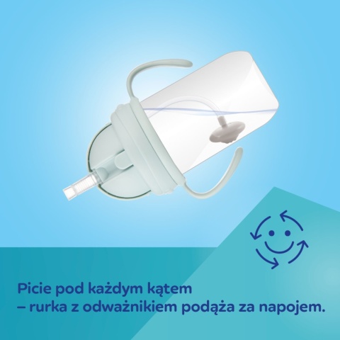 Canpol Kubek niekapek z rurką i odważnikiem 270ml kremowy