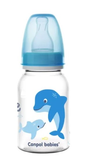 Canpol Butelka wąska 120ml PP Love&Sea niebieska