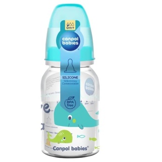 Canpol Butelka wąska 120ml PP Love&Sea turkusowy