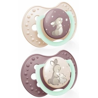 Lovi Smoczek silikonowy dynamiczny 0-6m 2 szt Night&Day girl