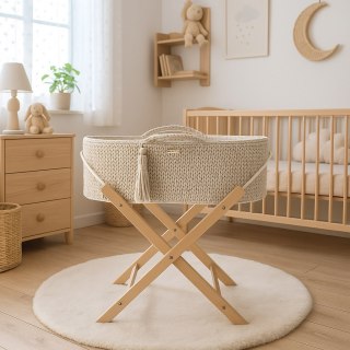 Materac do kosza Mojżesza BOHO - SILVER z jonami srebra