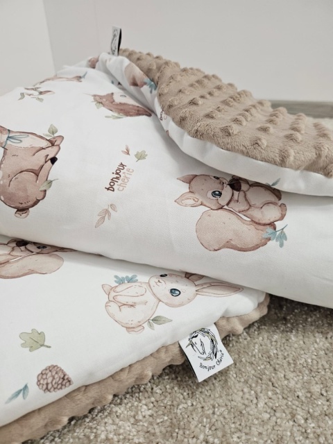 Poduszka dwustronna bawełna minky 40 x 60 Las