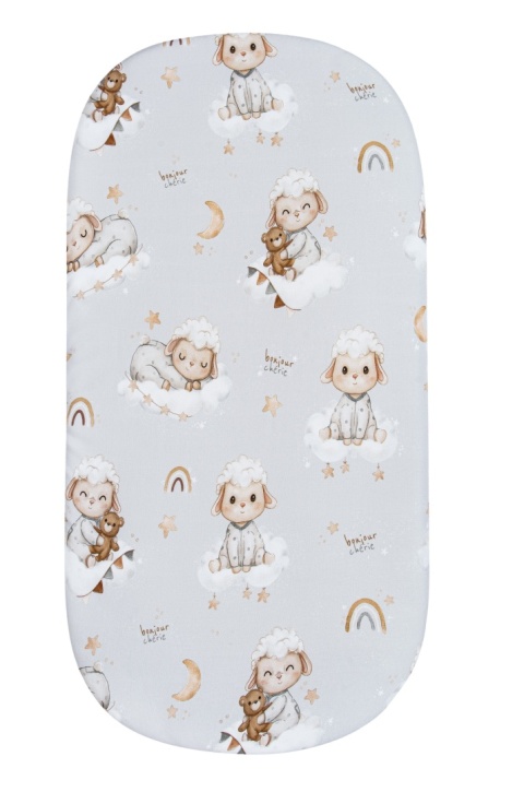 Prześcieradło bawełniane z gumką 60x120 Owieczki