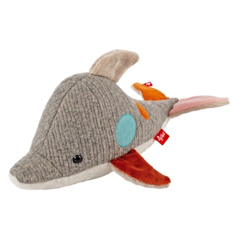 Pierwsza przytulanka Delfin 33cm patchworkowa zabawka dla dzieci sigikid