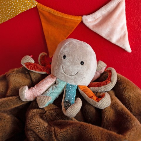Pierwsza przytulanka Ośmiornica 26cm patchwork maskotka zabawka sigikid