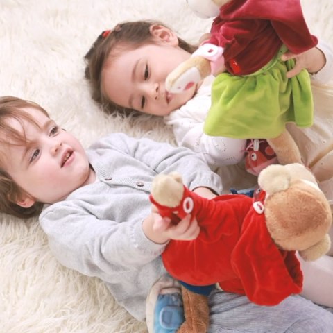 Pluszowa zabawka edukacyjna Małpka nauka ubierania 43cm lalka sigikid