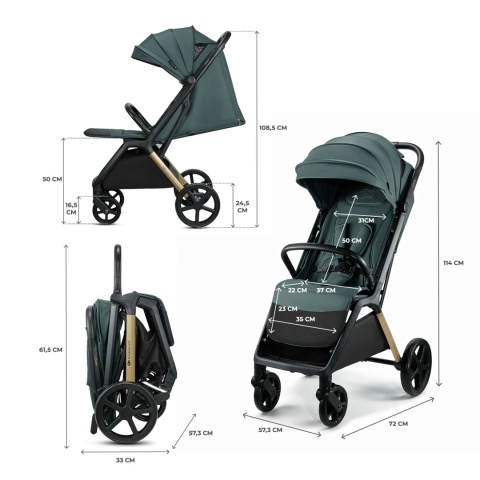 Kinderkraft Wózek spacerowy Loom Jade zielony
