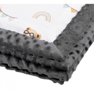 Kocyk niemowlaka Light bawełna minky 65x75 Traktory