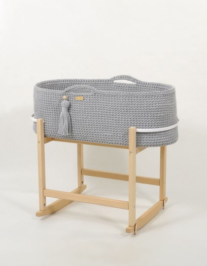 Kosz Mojżesza BOHO Handmade z kołyską - szary