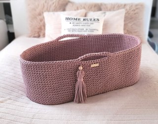 Kosz Mojżesza BOHO Handmade - mauve