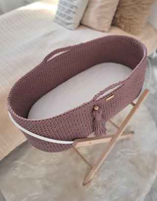 Kosz Mojżesza BOHO Handmade ze stojakiem - mauve