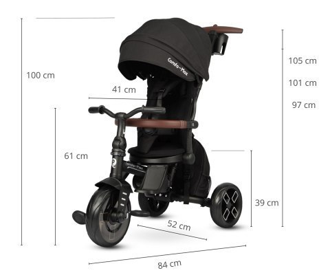 Qplay Rowerek trójkołowy 7w1 Comfo Max Black