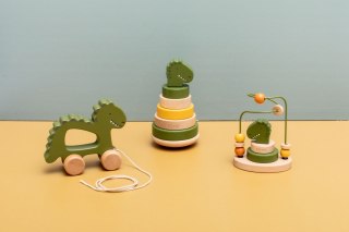 Drewniana zabawka do ciągnięcia - Dinozaur Trixie Baby
