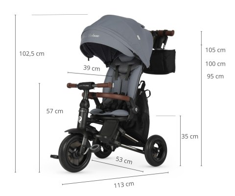 Rowerek Trójkołowy 4w1 Qplay Nova Deluxe Grey (szary)