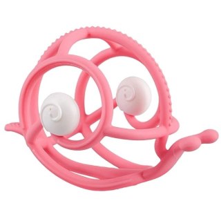 Mombella Gryzak z grzechotką Ślimak pink