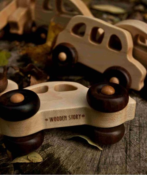 Wooden Story Drewniana Zabawka na Kółkach Autobus