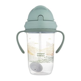Canpol Kubek niekapek z rurką i odważnikiem 270 ml Mountains zielony
